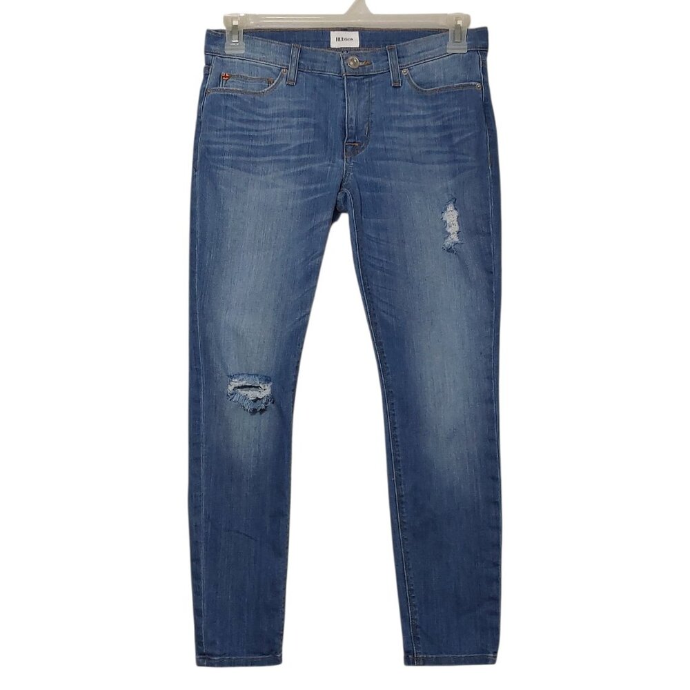 Hudson Jeans NWOT Krista Low-Rise Crop Super Skinny Distressed Status Wash - 27 - Picture 3 of 12